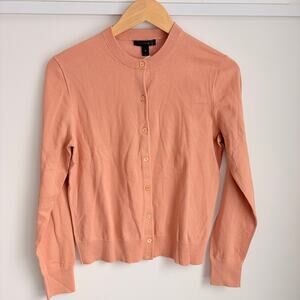 J.Crew NWT Peach Pink Sz Medium Button Down Cardigan Sweater Crew Lightweight